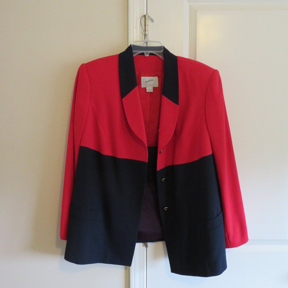 Dressy Jacqueline Ferrar Blue & Red Woman's Jacket